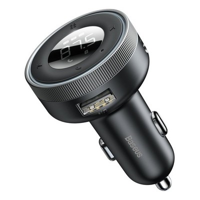 Baseus FM Transmitter KFZ-Ladegerät 2x USB Bluetooth 5.0 MP3 Schwarz