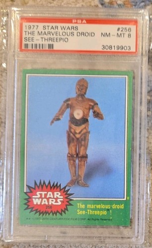 1977 Topps Star Wars #256 The marvelous droid See-Threepio! — PSA 8