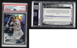 2016 Topps Chrome Prism Refractor Trevor Story #45 PSA 10 GEM MT Rookie RC