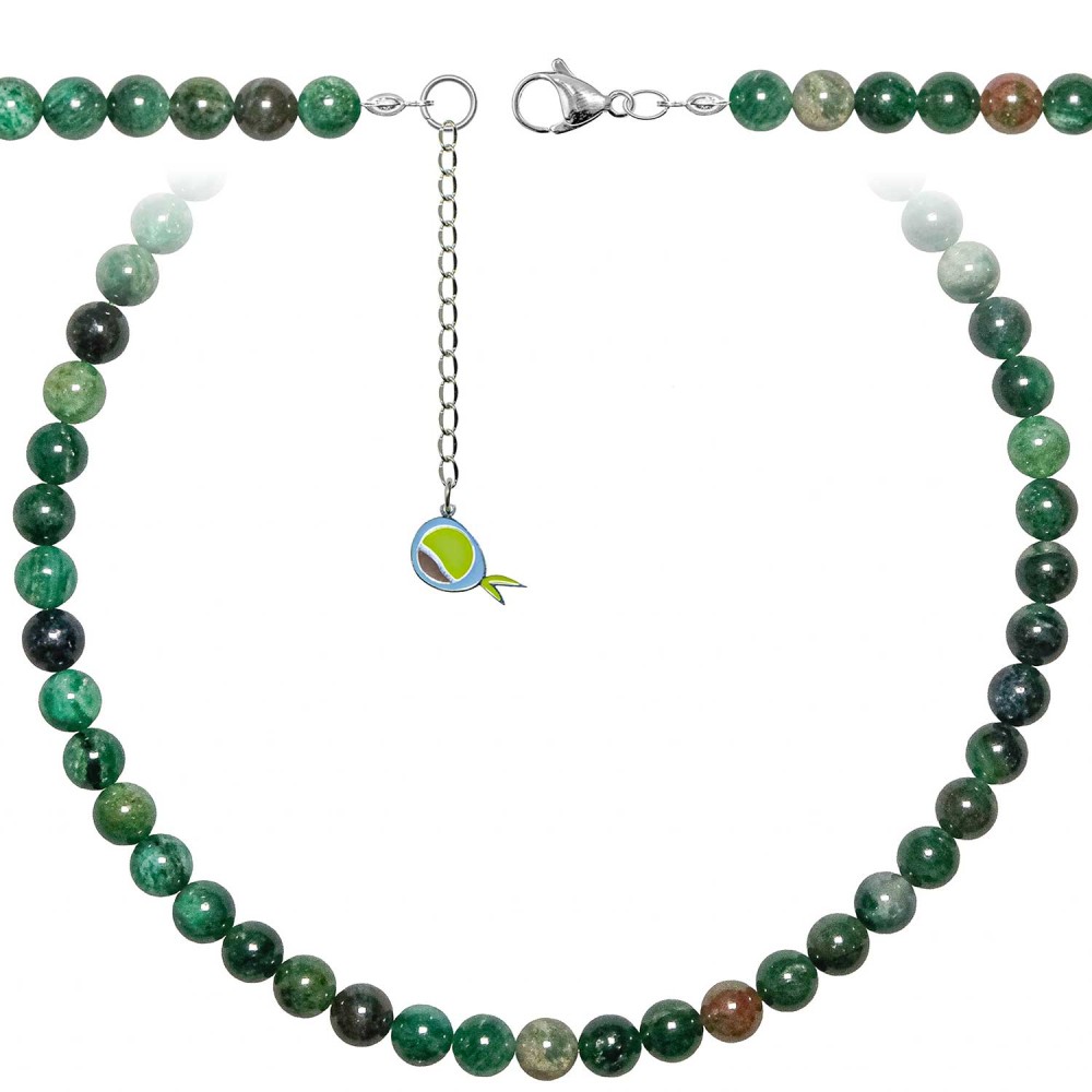 Collier en fuchsite verte 70 cm en perles 8 mm pour retrouver harmonie et vitalité