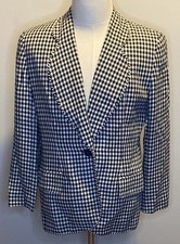 Christian Dior Black and White Checkered and Fully Lined Blazer US 14 