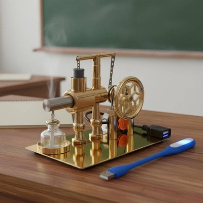 Stirling Motor Modell Geschenkidee Motor Generator Modell Metallgehäuse für Zuhause