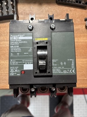 Square D PowerPact QBL32100 3 Pole 100 Amp 240 Volt Circuit Breaker
