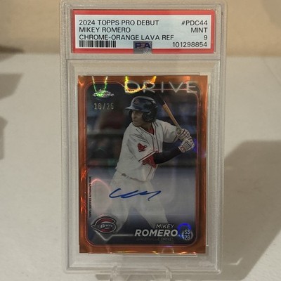 2024 Topps Pro Debut - Chrome Mikey Romero Orange Lava Refractor Auto /25 RC