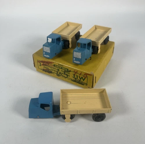 Vintage Dinky 33W Mechanical Horse And Open Wagon Trade Box Of 3 Models 50060