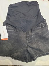 Over Belly Midi Maternity Jean Shorts Isabel Maternity Black Size 6