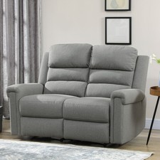 Modern Loveseat Recliner Sofa 2 Seater Couch with Footrest Thick Foan Gray