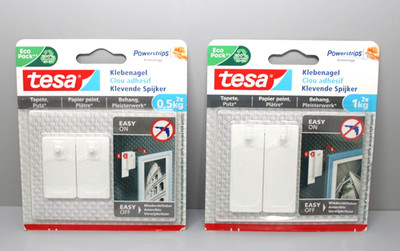 2x Tesa 77772 Klebenagel für Tapeten und Putz 0,5kg - Selbstklebende Nägel NEU