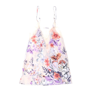 Linea Donatella Women's Night Chemise Floral Satin Sleep Lace Ivory Small New