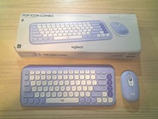 Logitech POP ICON Combo, Bluetooth Keyboard and Mouse Combo - Lilac