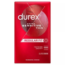Durex Extra Sensitive Ultra Fine Extra Lubricated Rubber Latex Condoms 12 Ct 2PK