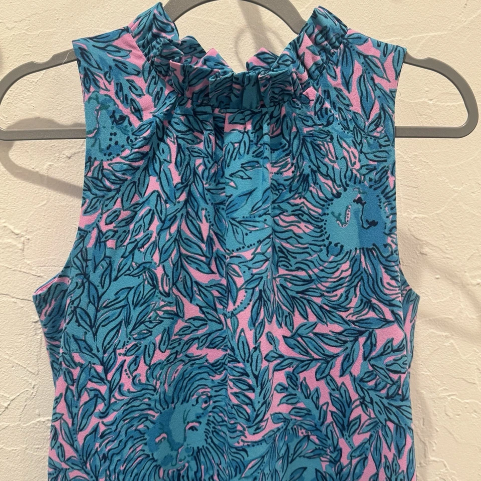 Vestido Mameluco Lilly Pulitzer Adalina Talla 4 Bermudas Azul You Grow Niña Preppy Foto 4 de 4