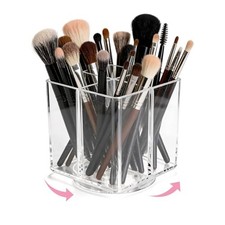 Acrylic Makeup Brush Holder, Clear Rotating Makeup Brush Holder Organizer wit...