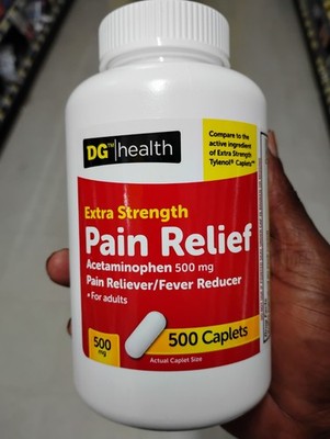 DG health Extra Strength Acetaminophen 500 mg Pain Relief/Fever, 500 Caplets