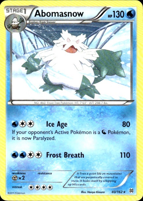 Abomasnow Rare XY - BREAKthrough 40/162 NM