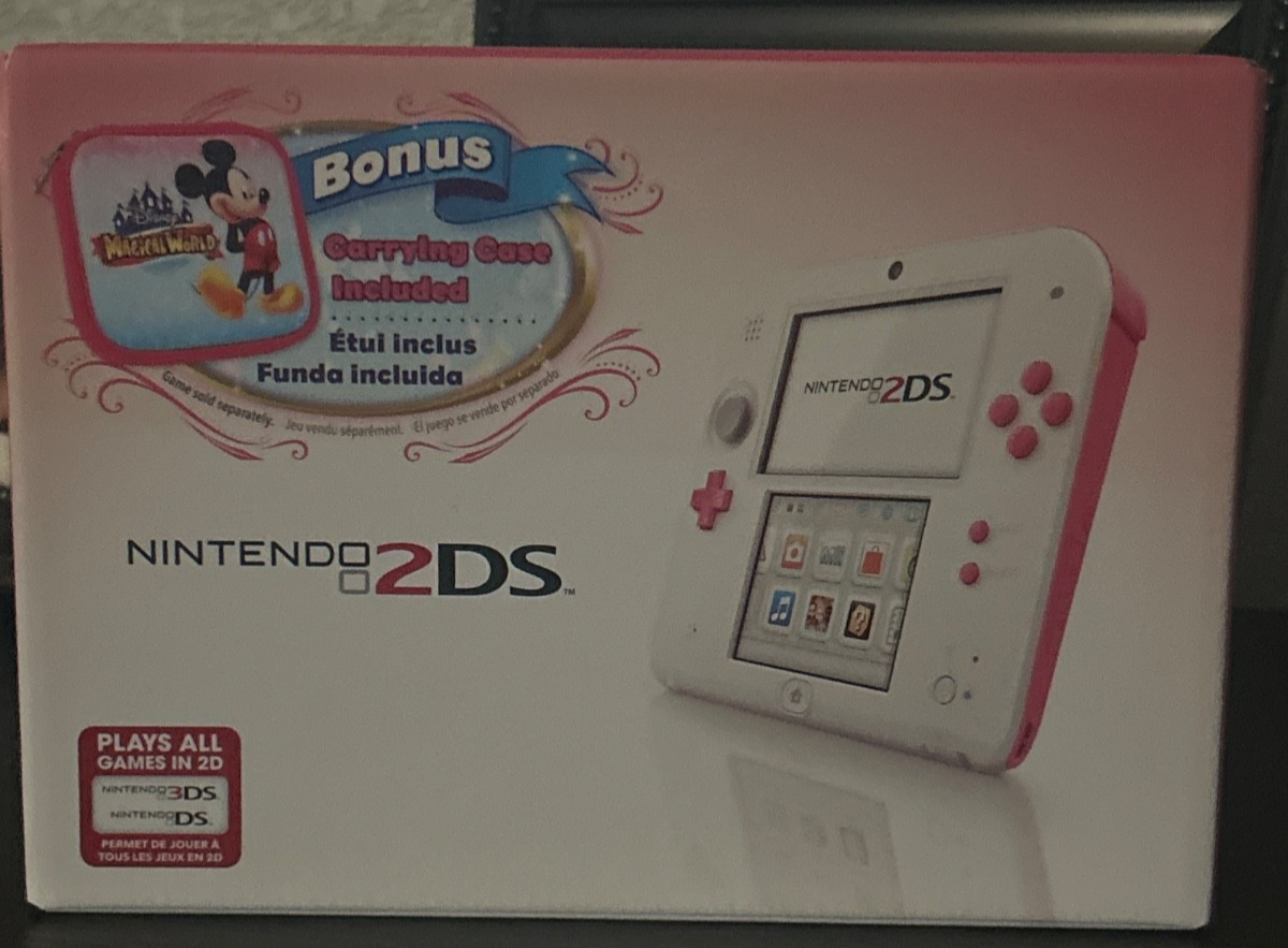 Rare Nintendo 2DS Peach Pink Disney Magical With carrying case