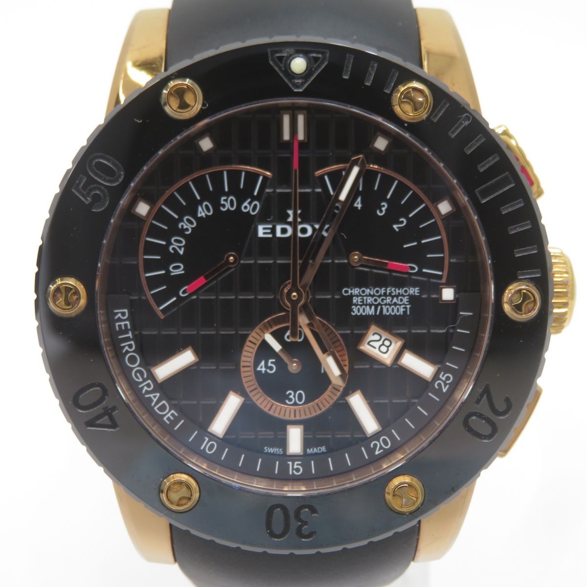 EDOX CLASS-1 CHRONOFFSHORE RETROGRADE 時計 EDOX Class 1 Offshore Chronograph Retrograde 01502-37RN-NIR Quartz