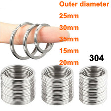 Premium 304 Stainless Steel Key Rings Split Ring Loop Metal Key Chain Crafts
