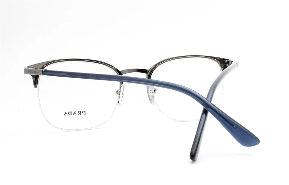 Gafas Prada semi sin montura VPR 57Y 02N-1O1 azul mate 52 mm sin estuche Foto 3 de 4