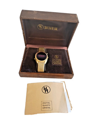 Hudson Harris Digitime LED Watch 1973 Hughes Aircraft Module 10K Gold Papers HH