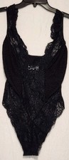 Women’s Large Mason Black Lace Bodysuit Top Gaviota USA Made Vtg See Measurement