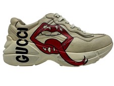 Gucci Rhyton "Bocca" Avorio Beige Scarpe da Ginnastica Donna UK 5.5 EU 38.5 US 7.5