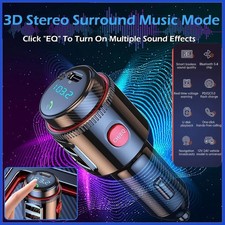 Wireless FM Transmitter QC 3.0  PD Fast Charger MP3 Bluetooth Car Radio Adapter