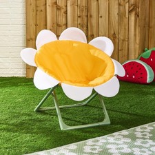 OHS Kids Moon Chair Round Flower Garden Outdoor Patio Folding Picnic Seat