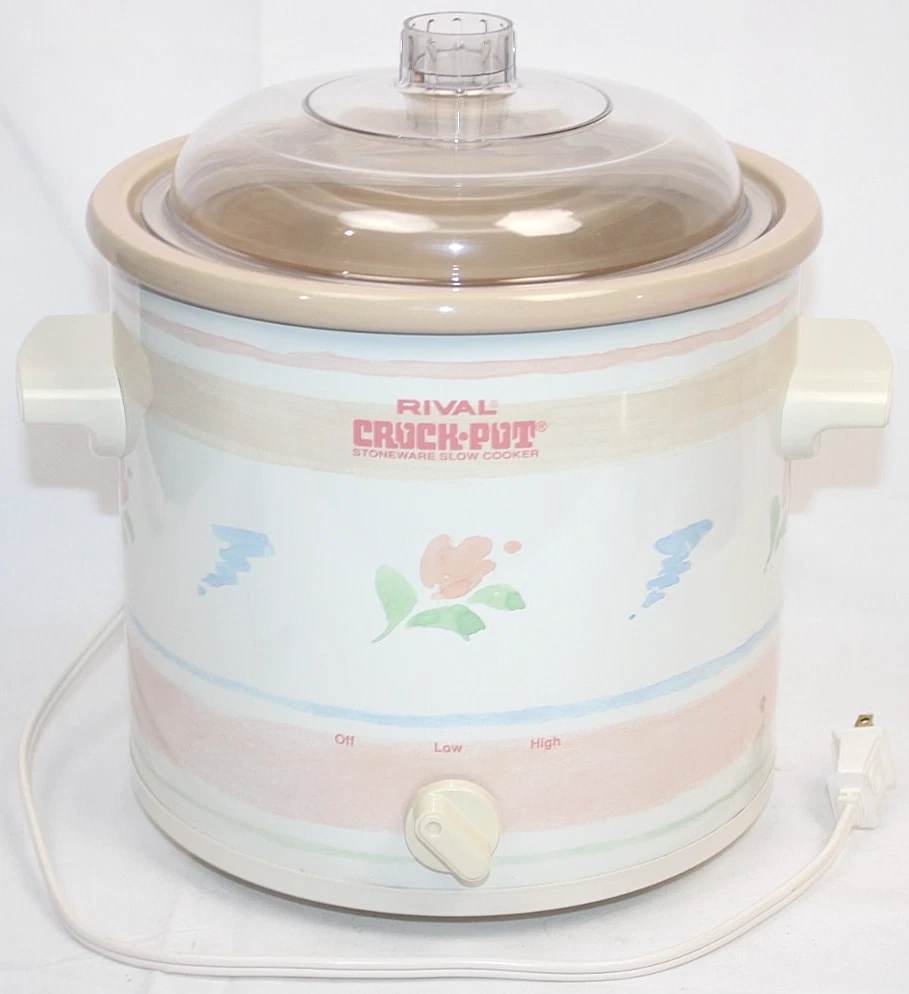 Vintage Rival Crockpot Model 3100 Hand Paint 3.5 Quart in Original Box SPOTLESS