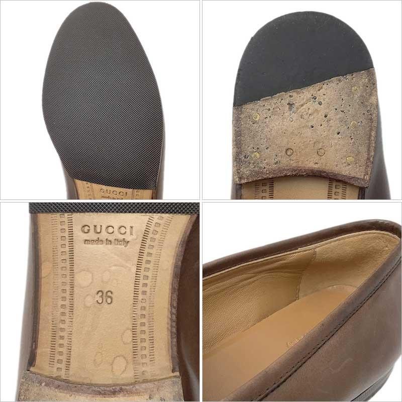GUCCI Horsebit Leather Loafers Dress Shoes Size:36/JP:23 Brown 141161K Authentic thumbnail 7