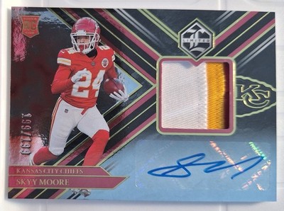 SKKYY MOORE 2022 LIMITED ''ROOKIE PATCH AUTOGRAPH 199/199 #118!'' WOW!!