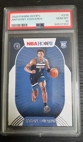 2020-21 Panini Hoops- Anthony Edwards RC PSA 10 Minn. Timberwolves #216