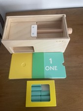 Lovevery Wooden Counting Box with 10 Number Cards 8 Pegs Free Spirit Kit