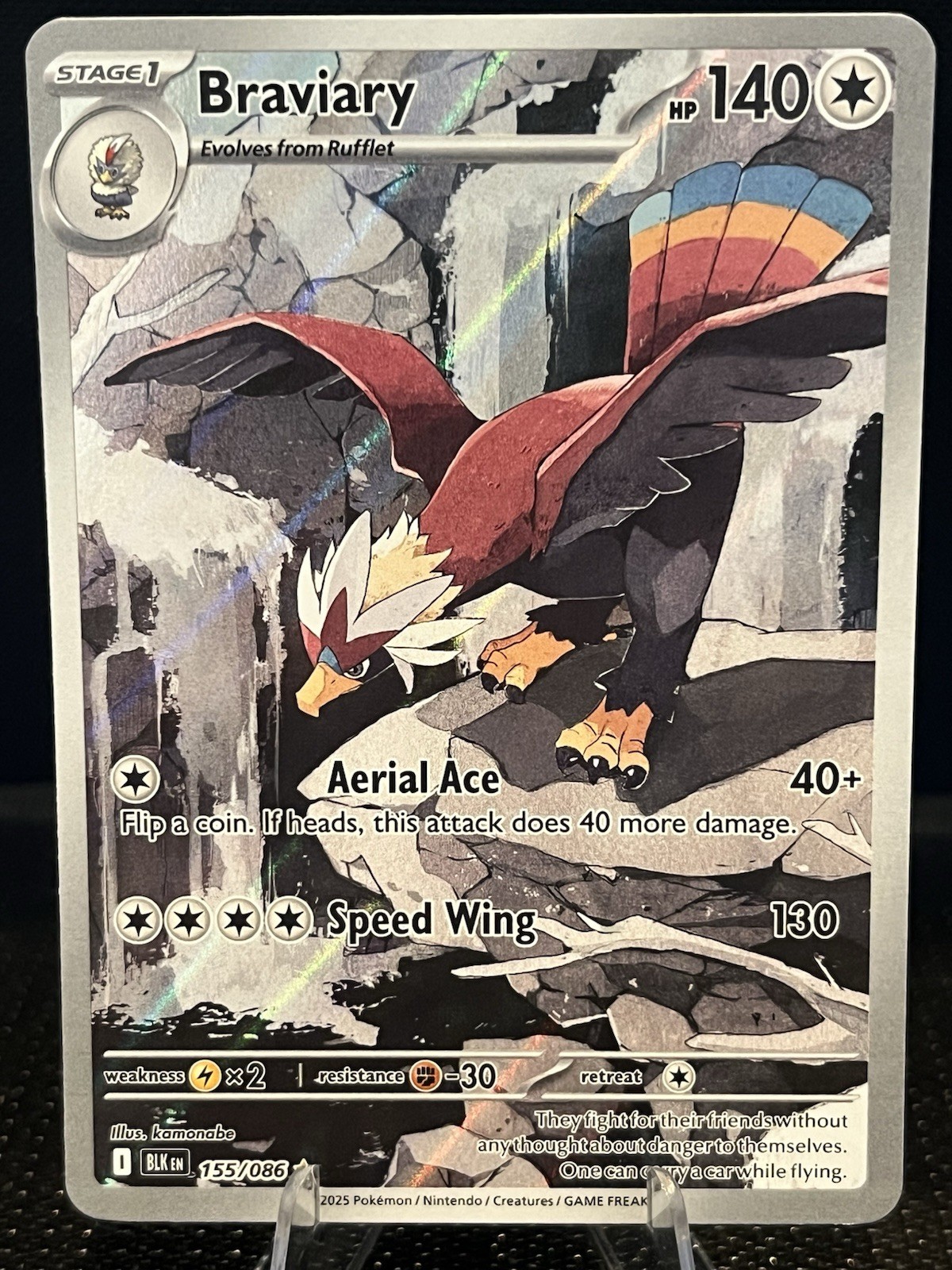 Braviary 155/086 Sv: Black Bolt Holo Pokémon TCG NM
