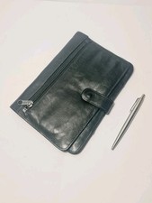 Vintage Italian Black Soft Lambskin/Leather Men's Briefcase Wallet Purse