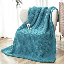 Heated Throw Blanket Double Sided Sherpa, Soft Heating Electric Blanket for B...