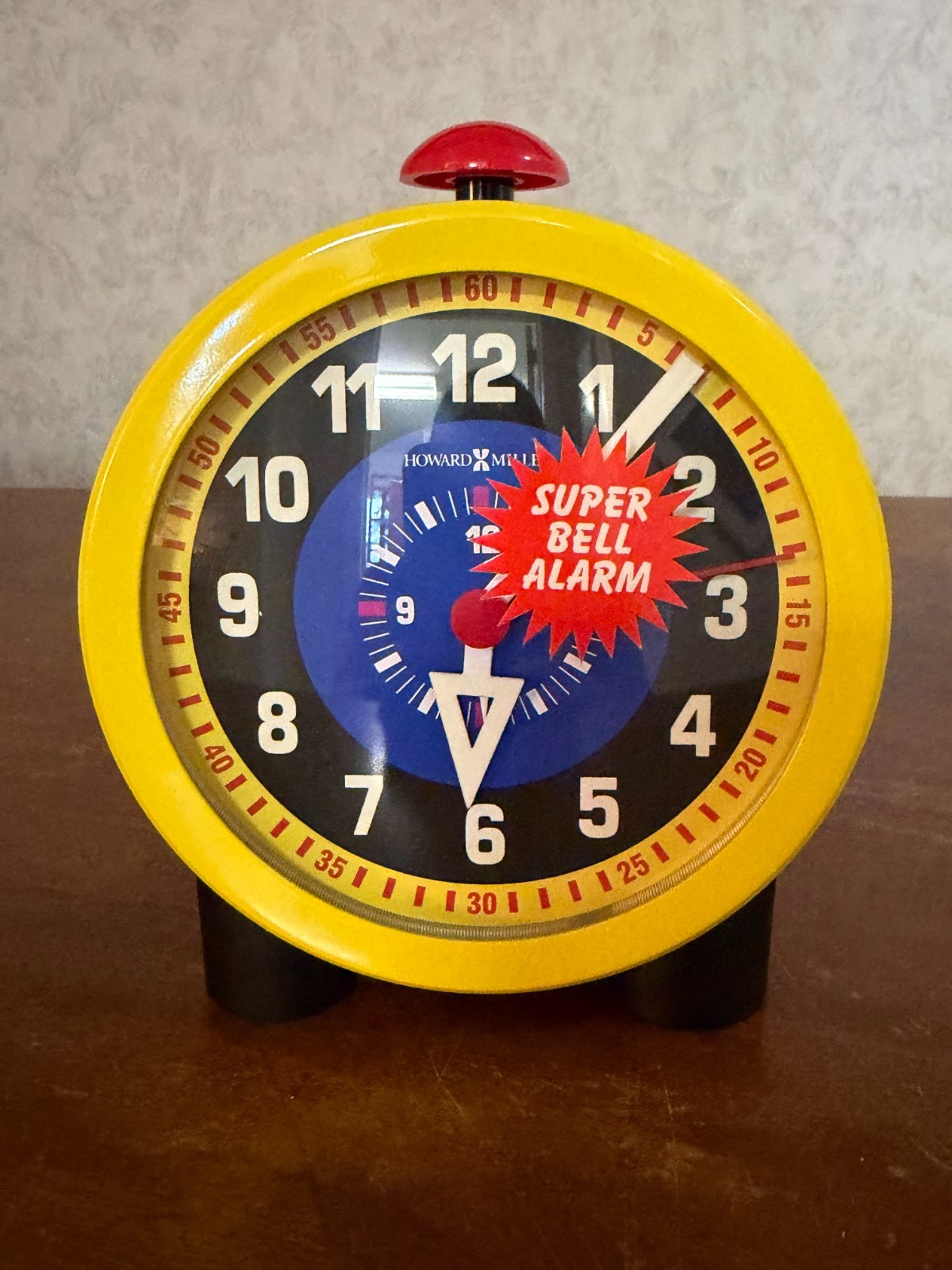 NEW IN BOX – Howard Miller "School Bell" Yellow Alarm Clock | Model 645-399 | Mi