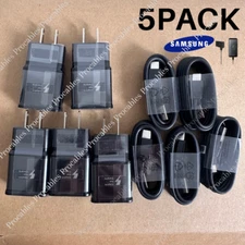 5 Pack Adaptive Fast Wall Charger Lot USB Type C Cable Power Adapter For Samsung