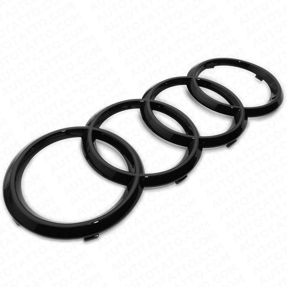AUDI Gloss Black Front Grille Rings Sign Badge Logo Emblem Q3 Q5 SQ5 Q7 A6 A7 S7 - Image 3 of 4