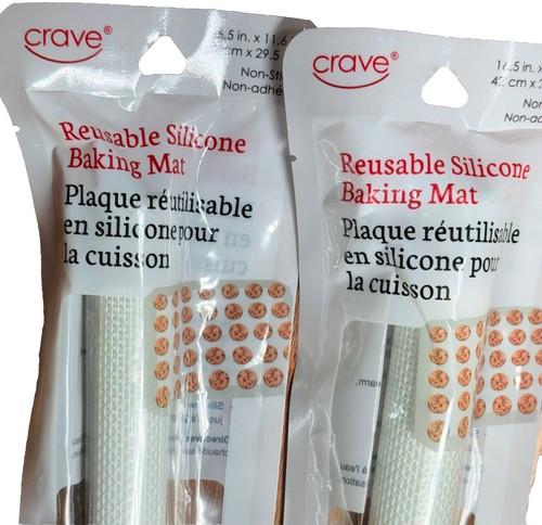 Lote de 2 alfombrillas para hornear de silicona reutilizables Crave antiadherentes, 16,5" x 11,6" 480 grados - Imagen 2 de 4