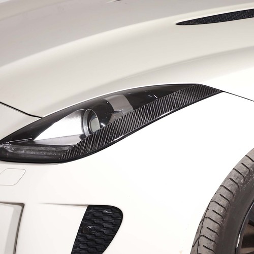 For Jaguar F-TYPE 2013-2022 Headlight Eyebrow Decorative Sticker Carbon Fiber - Picture 6 of 12