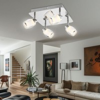 Led Decken Lampe Spot Leuchte Strahler Beweglich Chrom Glas Design Beleuchtung