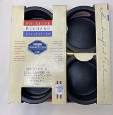 Ramekins Vintage Philippe Richard Heavy Stoneware Set of 4Non Stick Silver-Stone