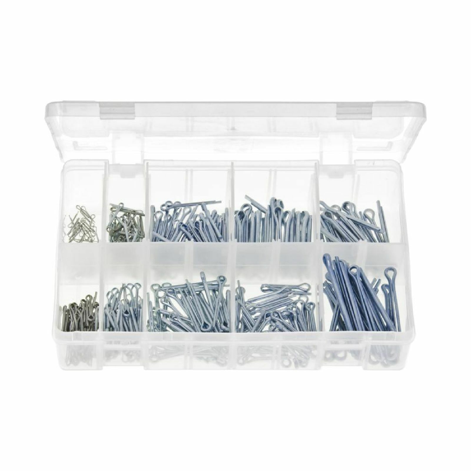 1x 370 Piece Assorted Split Pins Metric (1.0 - 4.0 mm) Set - AB206