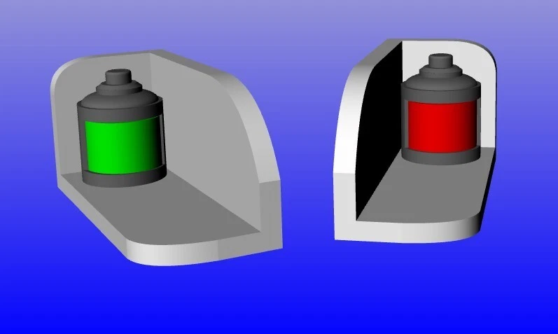 GOLD STANDARD Model boat fittings - Navigation lights with Backboards - 5 sizes available