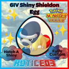 Shieldon ✨ SHINY 6IV EGG ✨ Pokemon Scarlet & Violet ✨ INDIGO DISK DLC ✨