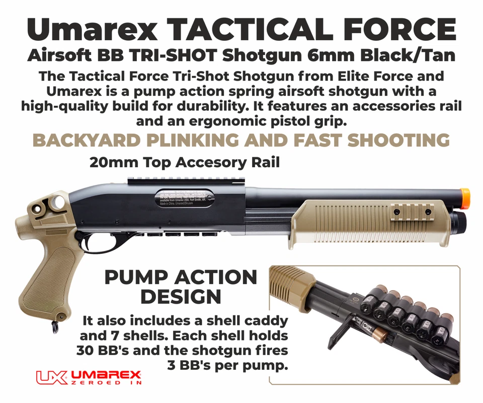 Винтовка для страйкбола Umarex TF Tri-Shot 6 мм черная/коричневая 2278994 с упаковкой из 1000 комплектов BBs - Изображение 2 из 4