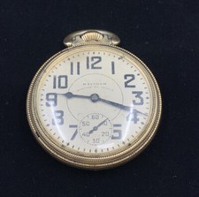 Waltham 23 Jewel Vanguard Railroad Pocket Watch Size 165 10K Gold Filled