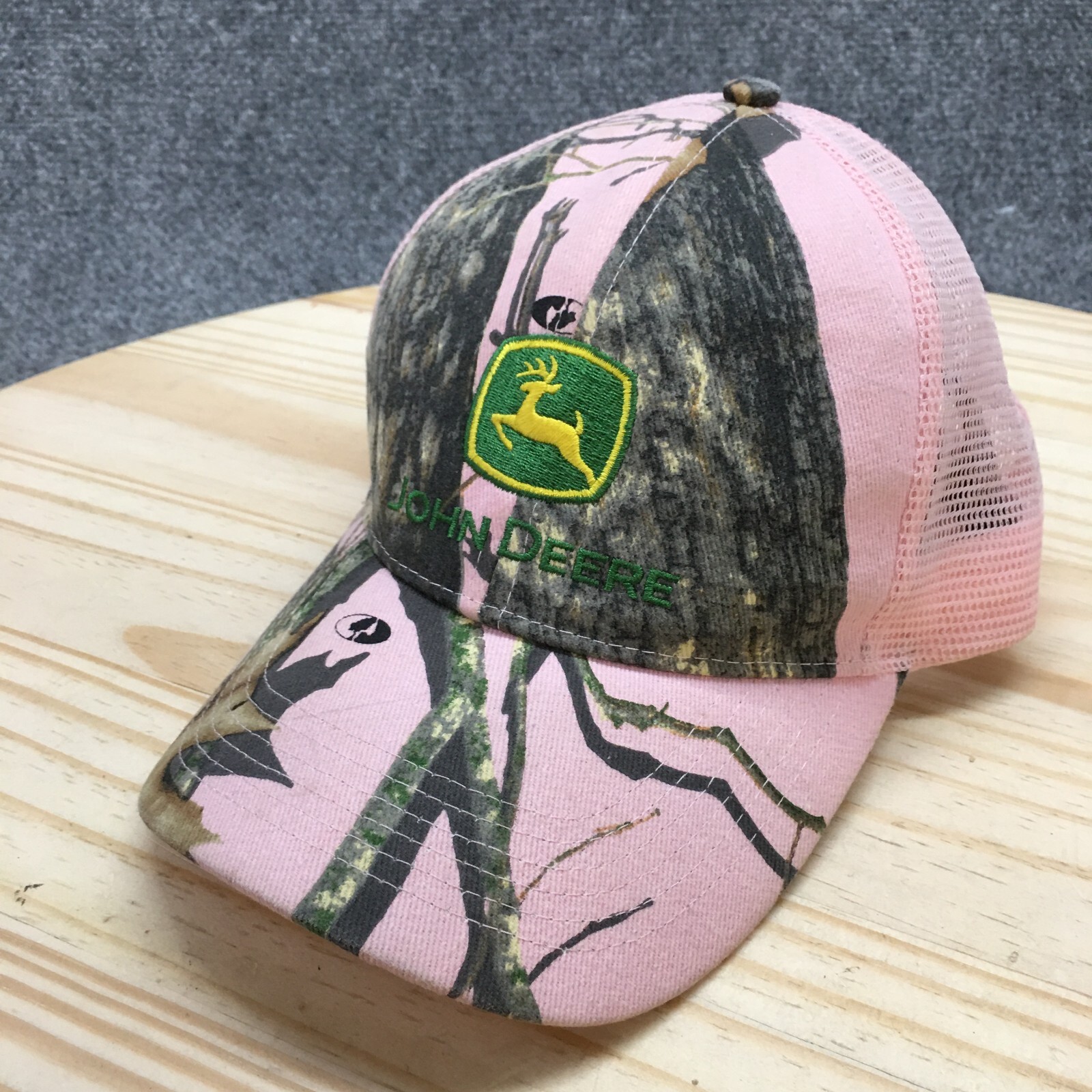 Womens Pink Os Adjustable Curved Brim Embroidered Logo