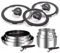 Tefal Ingenio Emotion Topfset 11-TEILIG, TÖPfe + Pfannen + Glasdeckeln + Griffe